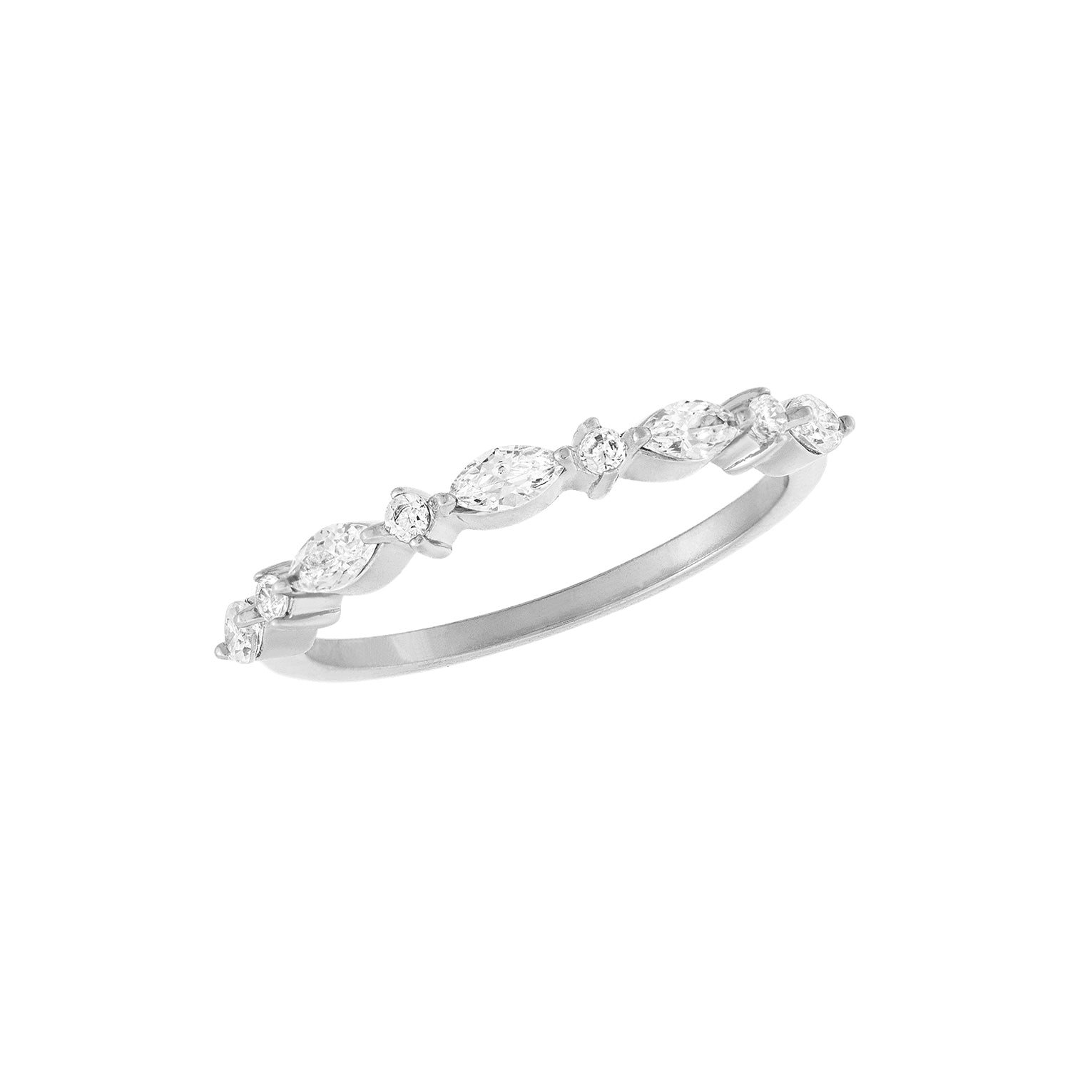 Cluster Marquise Silver Ring
