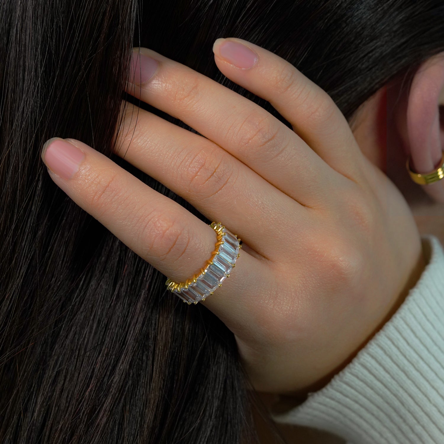 Baguette CZ Eternity Band Gold