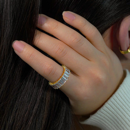 Baguette CZ Eternity Band Gold