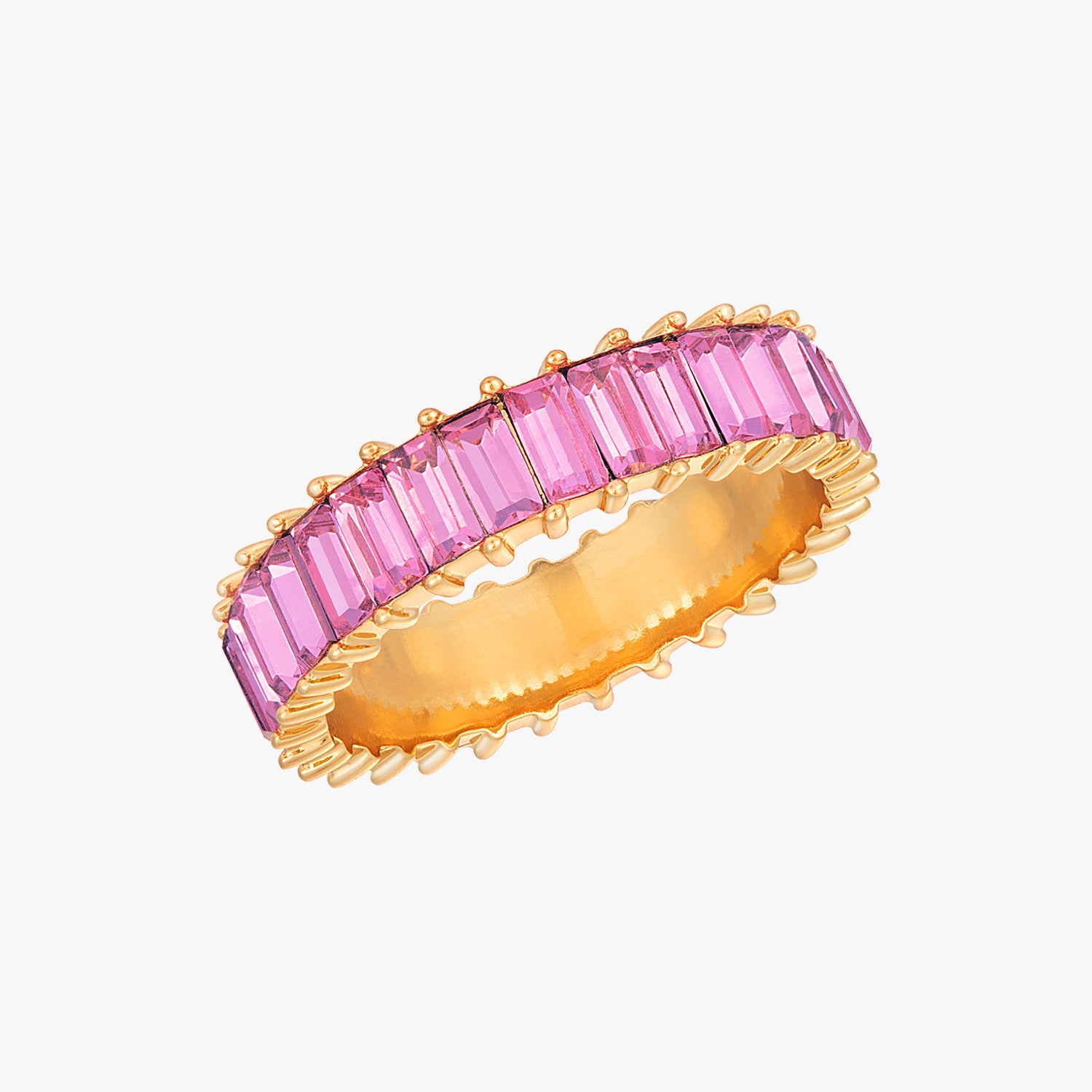 Ruby Baguette Eternity Band Gold Ring