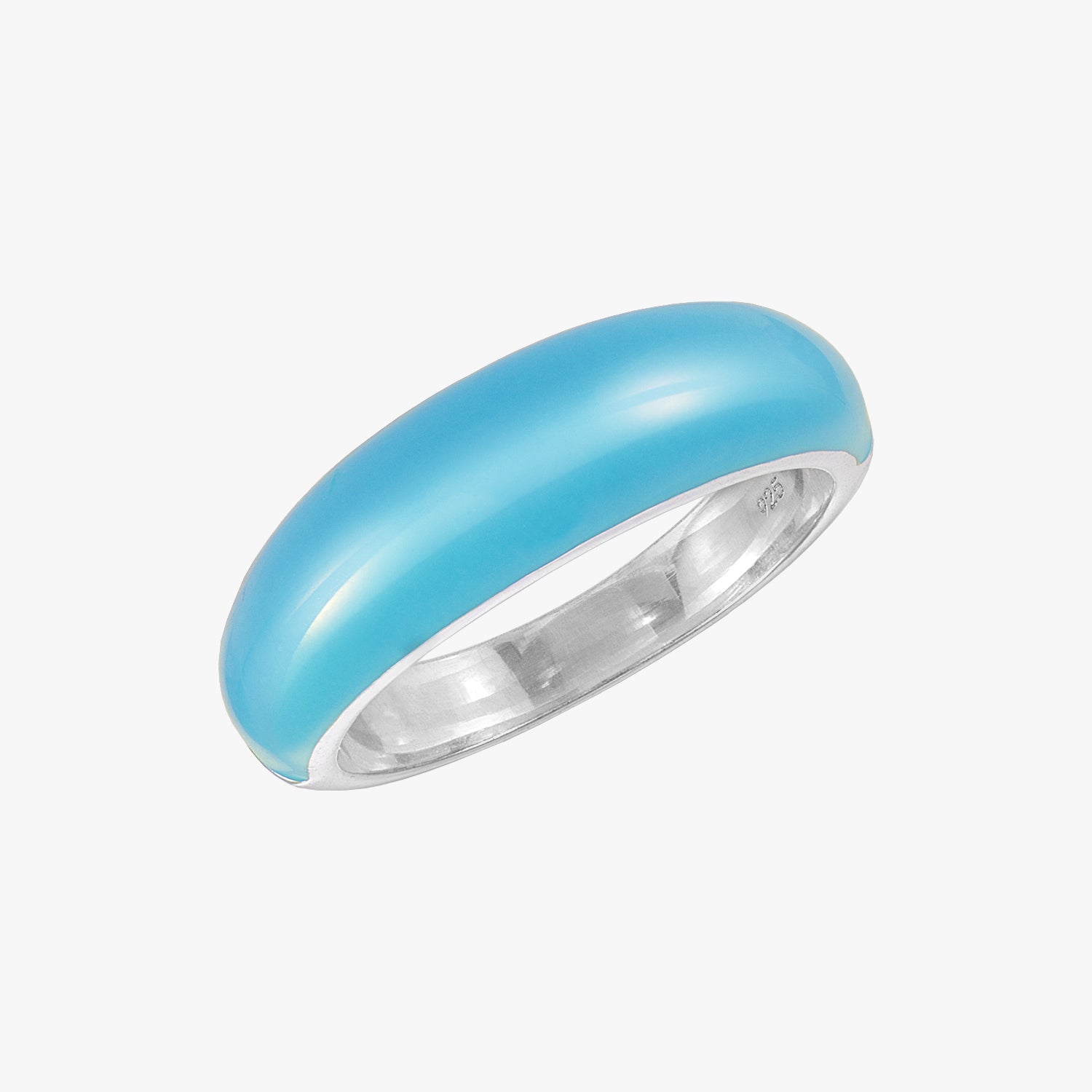 Sky Blue Enamel Dome Ring