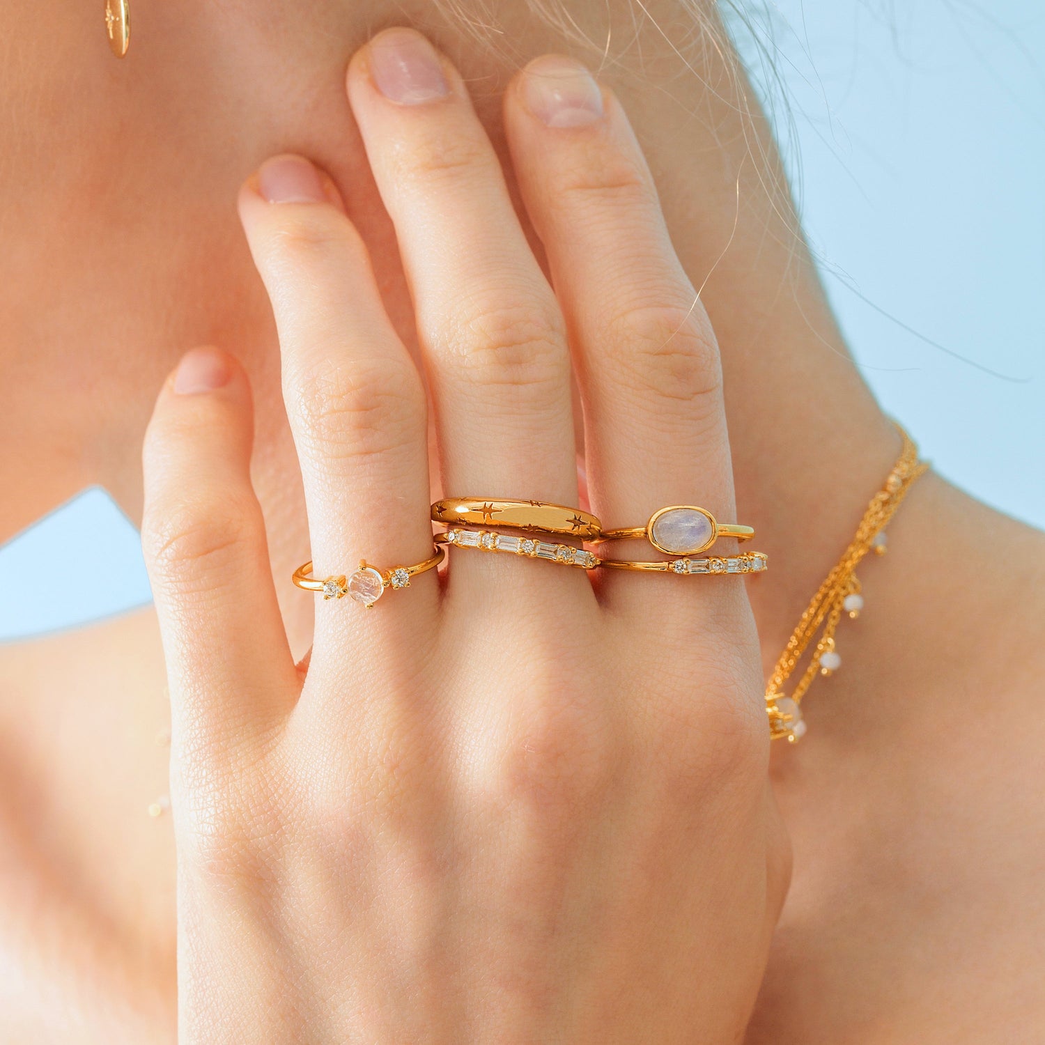 Cluster Baguette Ring Silver