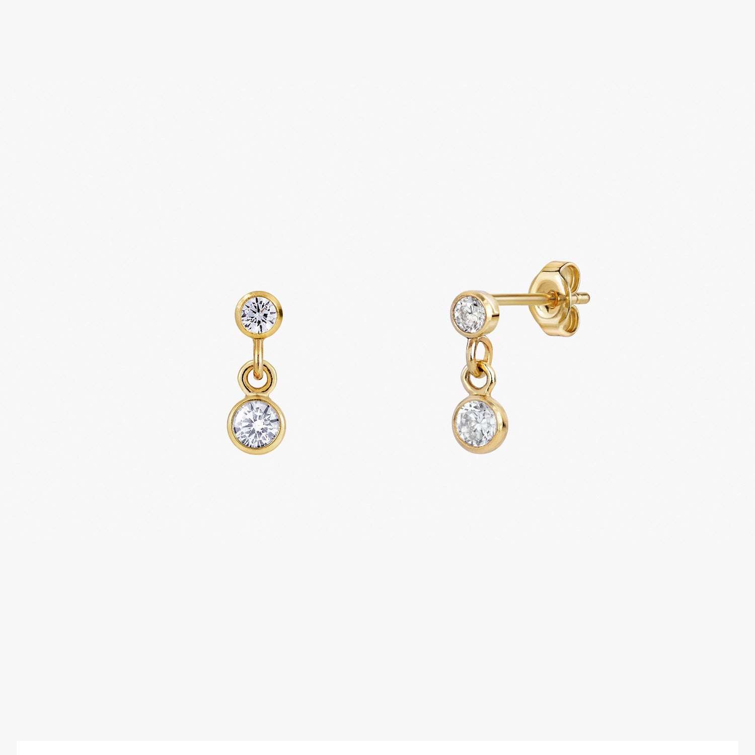 Glowy Double Bezel Stud Earrings