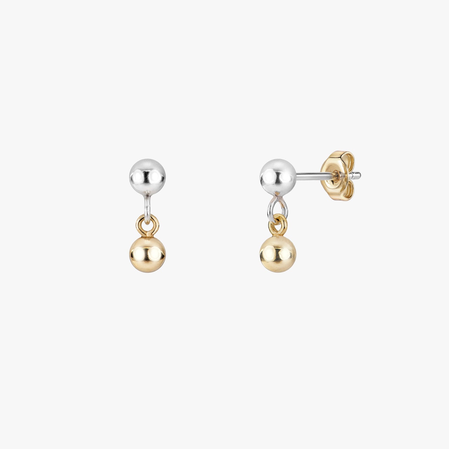 Mini Ball Two Tone Stud Earrings