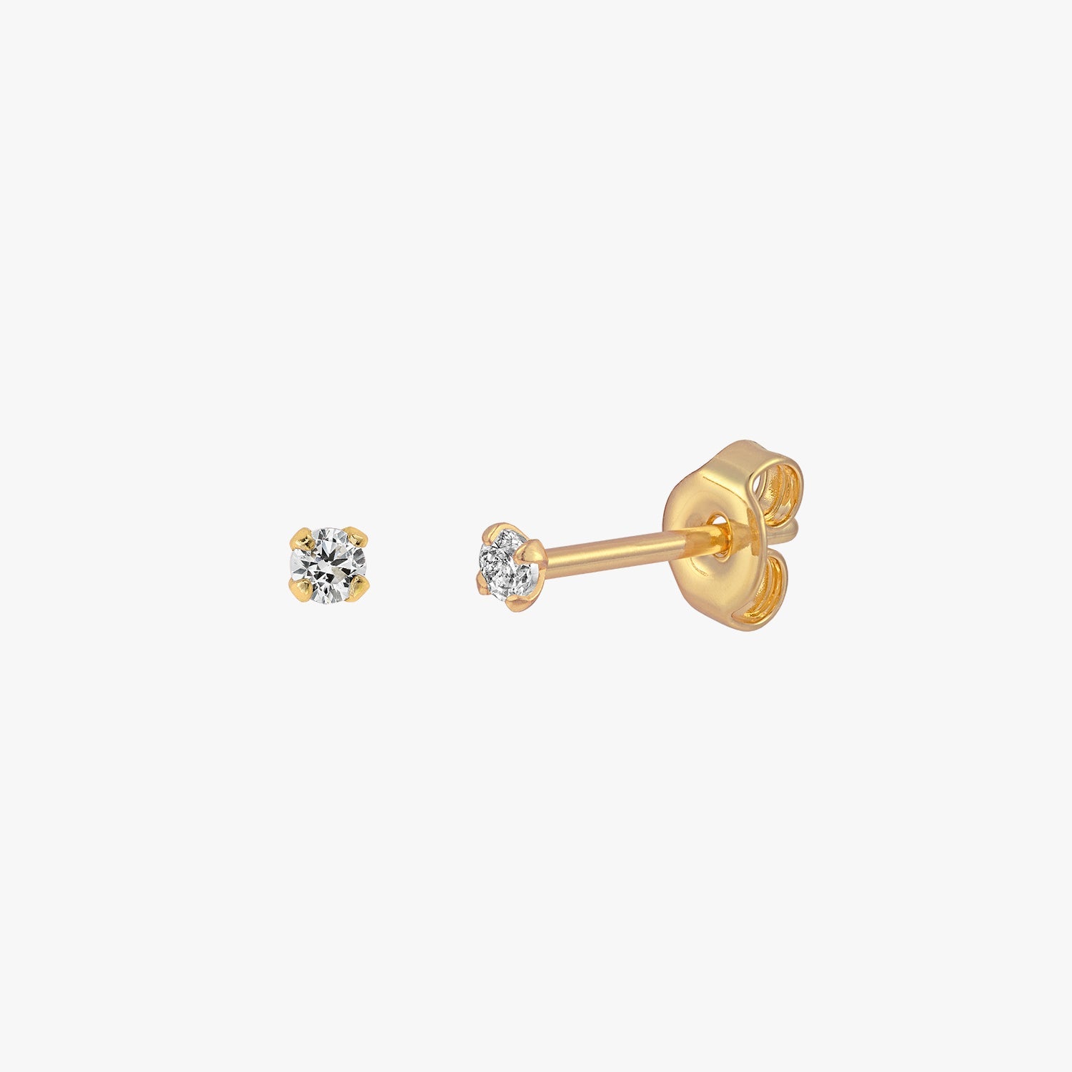 Sparkly CZ Stud Earrings - Gold