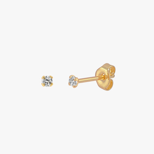 Sparkly CZ Stud Earrings - Gold