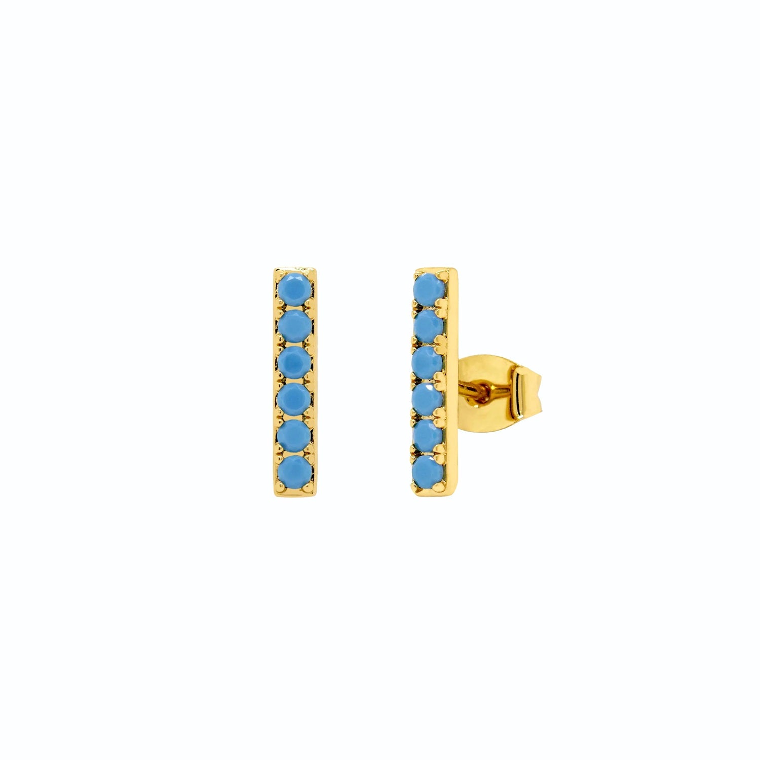 Turquoise Bar Stud Earrings