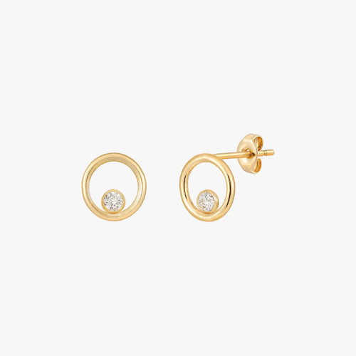 Halo Sparkle Circle Stud Earrings