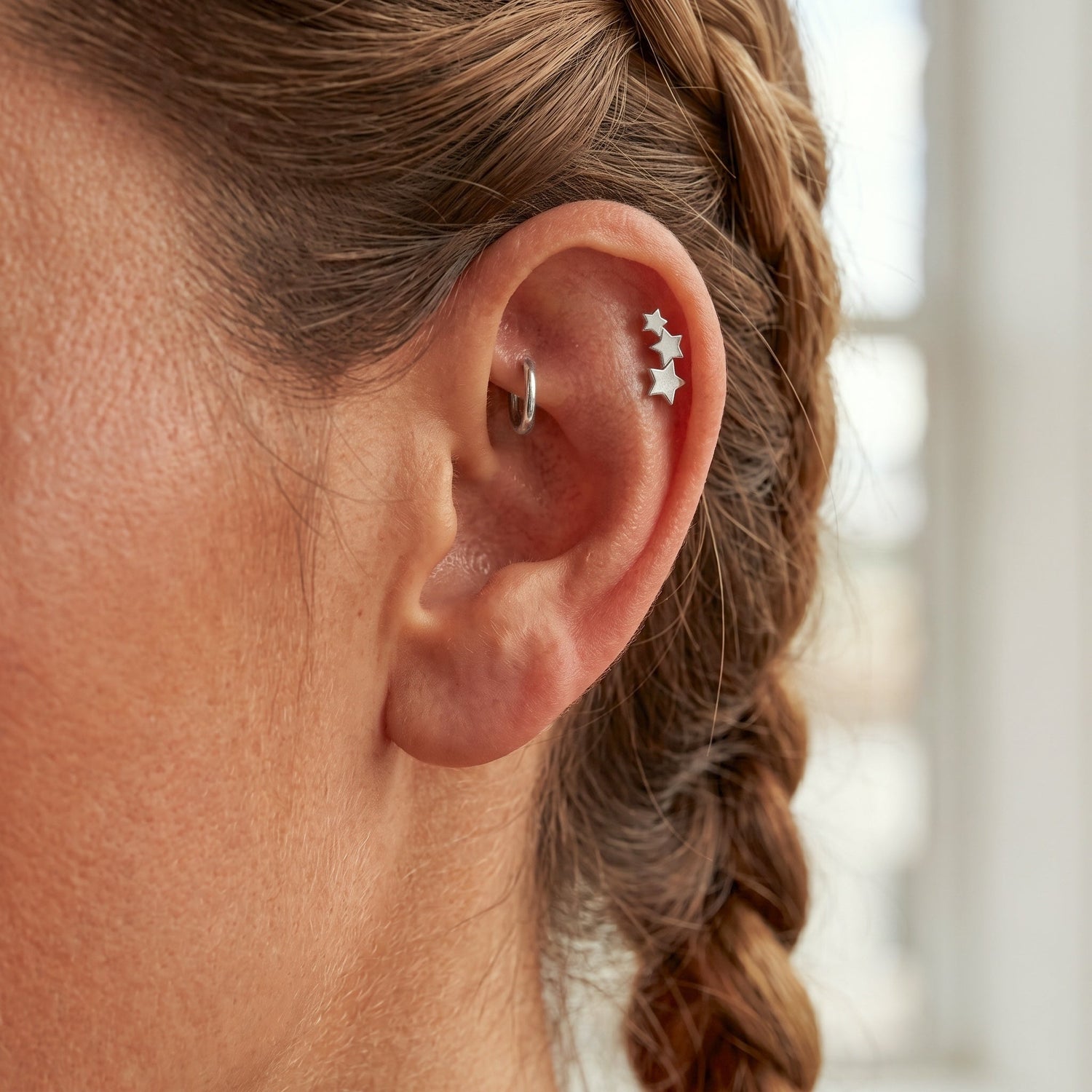 Triple Star Flatback Earring