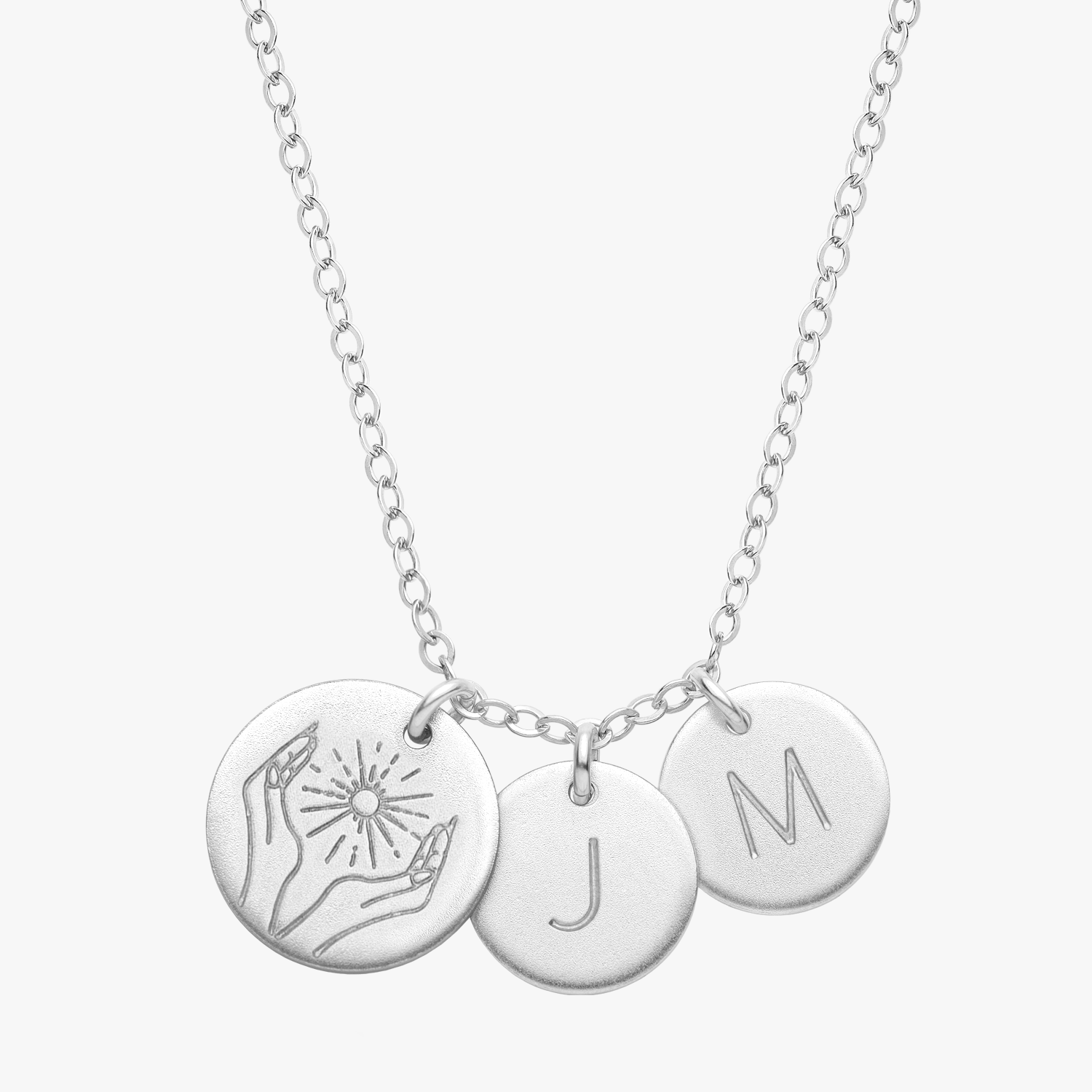 Personalized Tarot Initial Necklace Silver