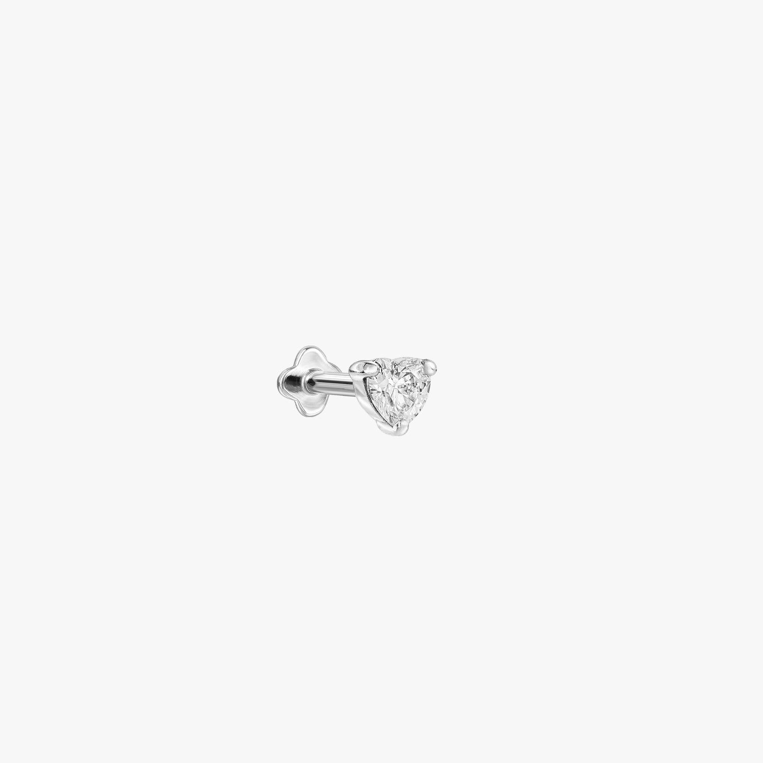 Heart Prong Set Internal Threaded Micro Labret
