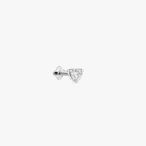 Heart Prong Set Internal Threaded Micro Labret