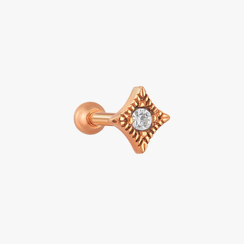 Vintage CZ Rhombus Jeweled Micro Barbell