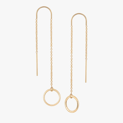 Small Circle Threader Earrings
