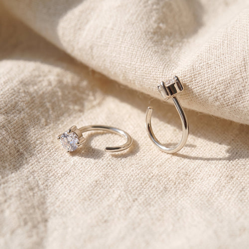 Sparkly Open Huggies Earrings