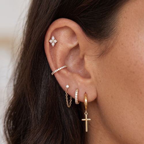 Sparkling Chain Stud Earrings