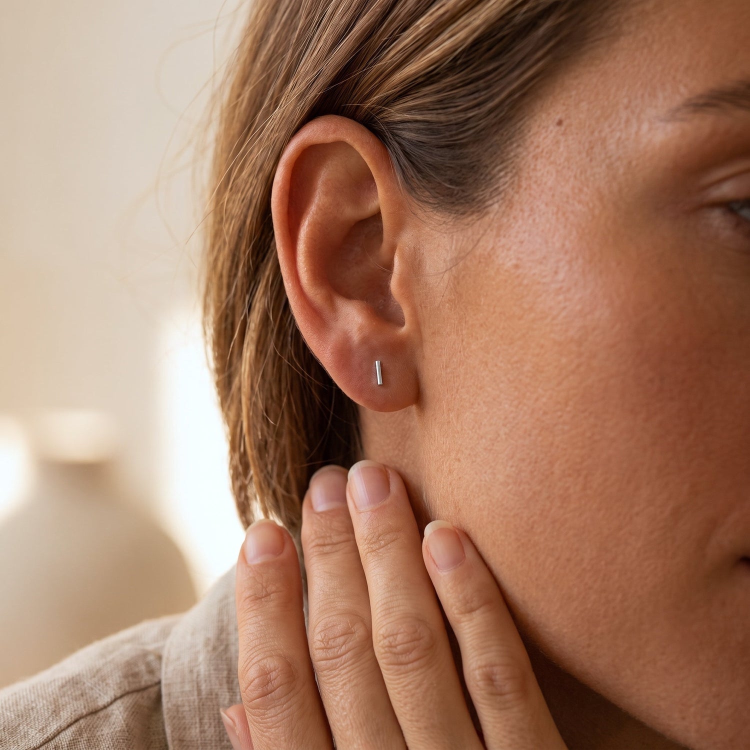 Mini Skinny Bar Stud Earrings
