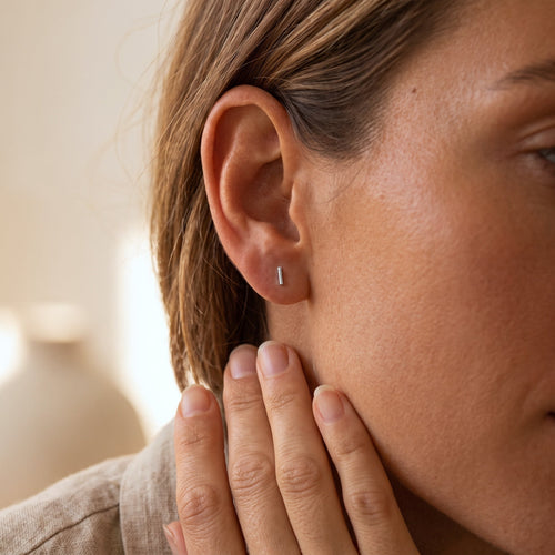 Mini Skinny Bar Stud Earrings