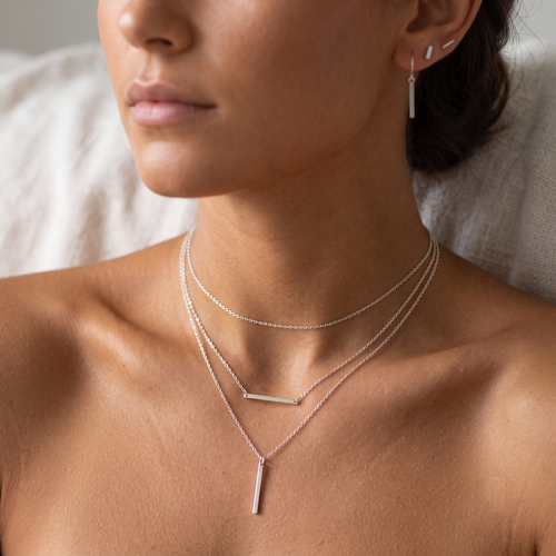 Sleek Vertical Bar Necklace
