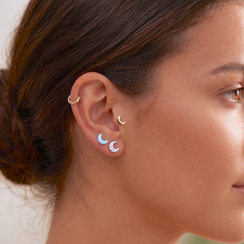 Crescent Moon Flatback Earring