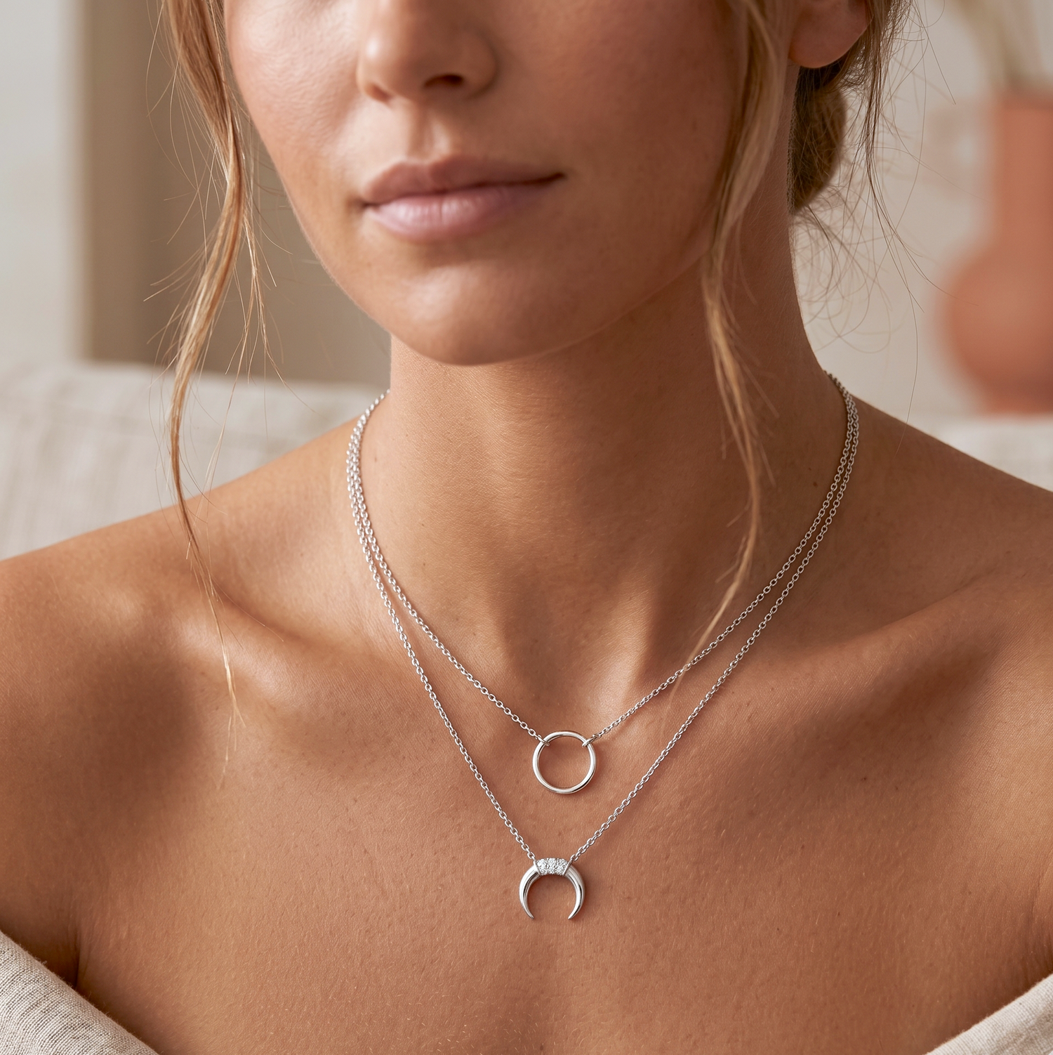 Pave Moon Necklace