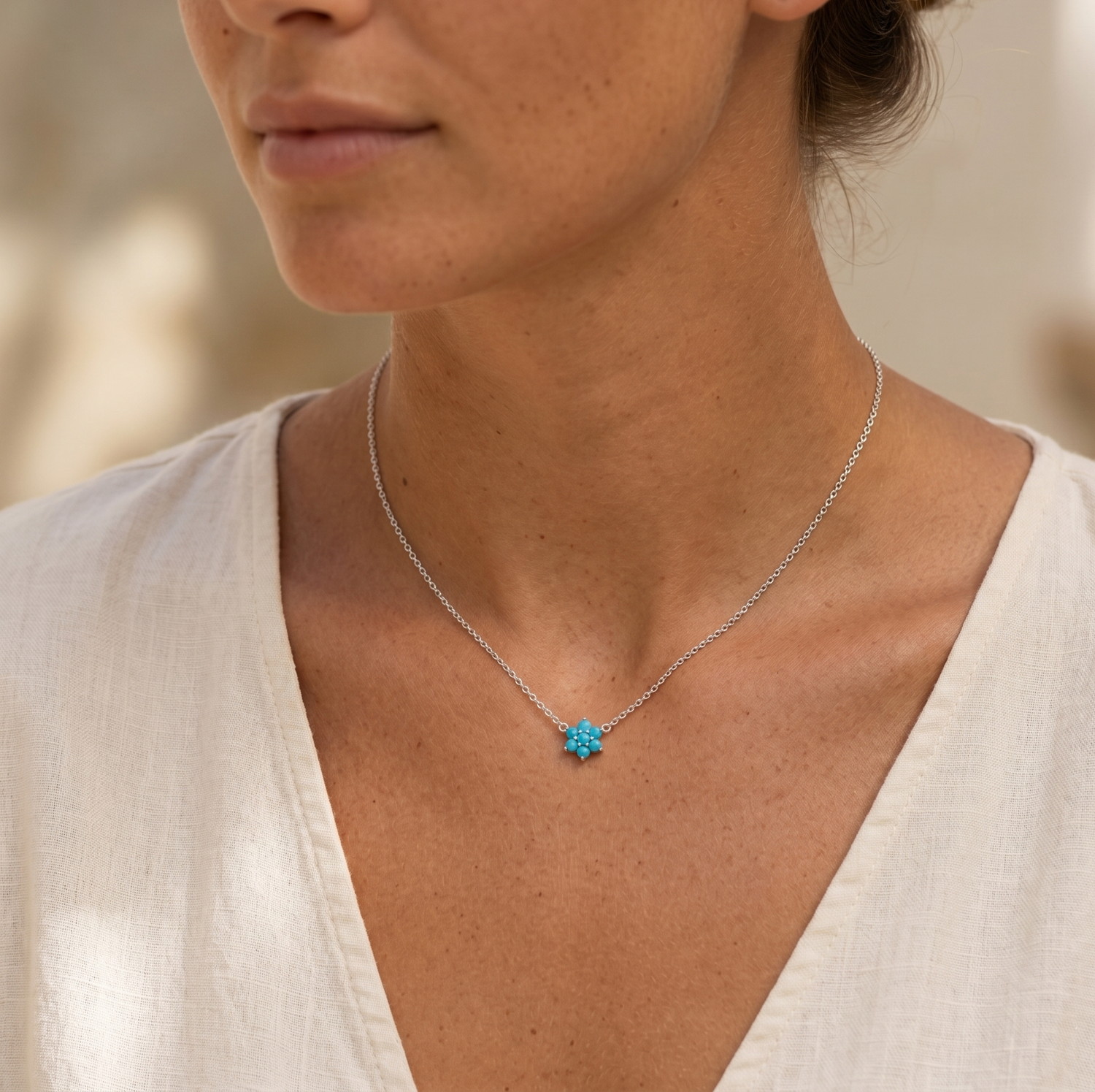 Turquoise Flower Necklace