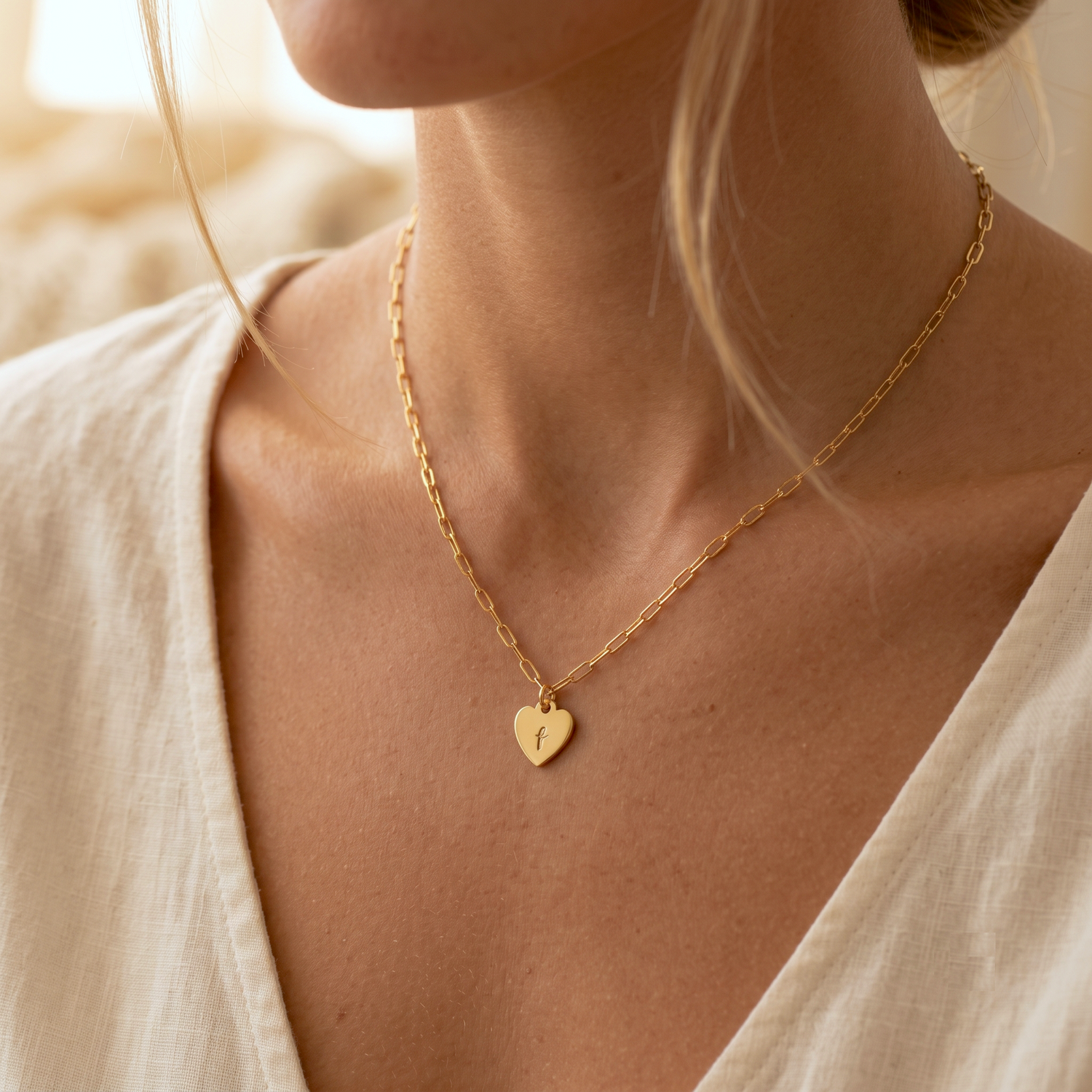 Personalized Heart Paperclip Necklace