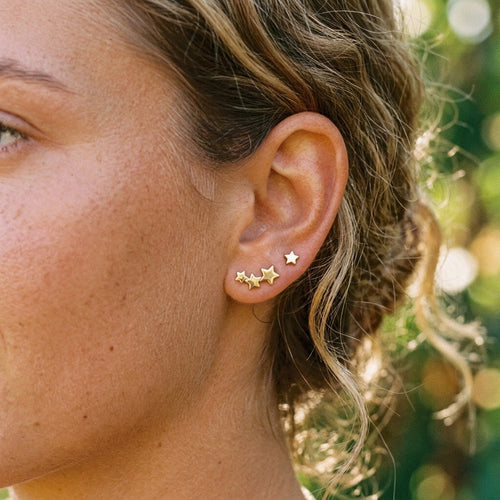 Triple Star Flatback Earring