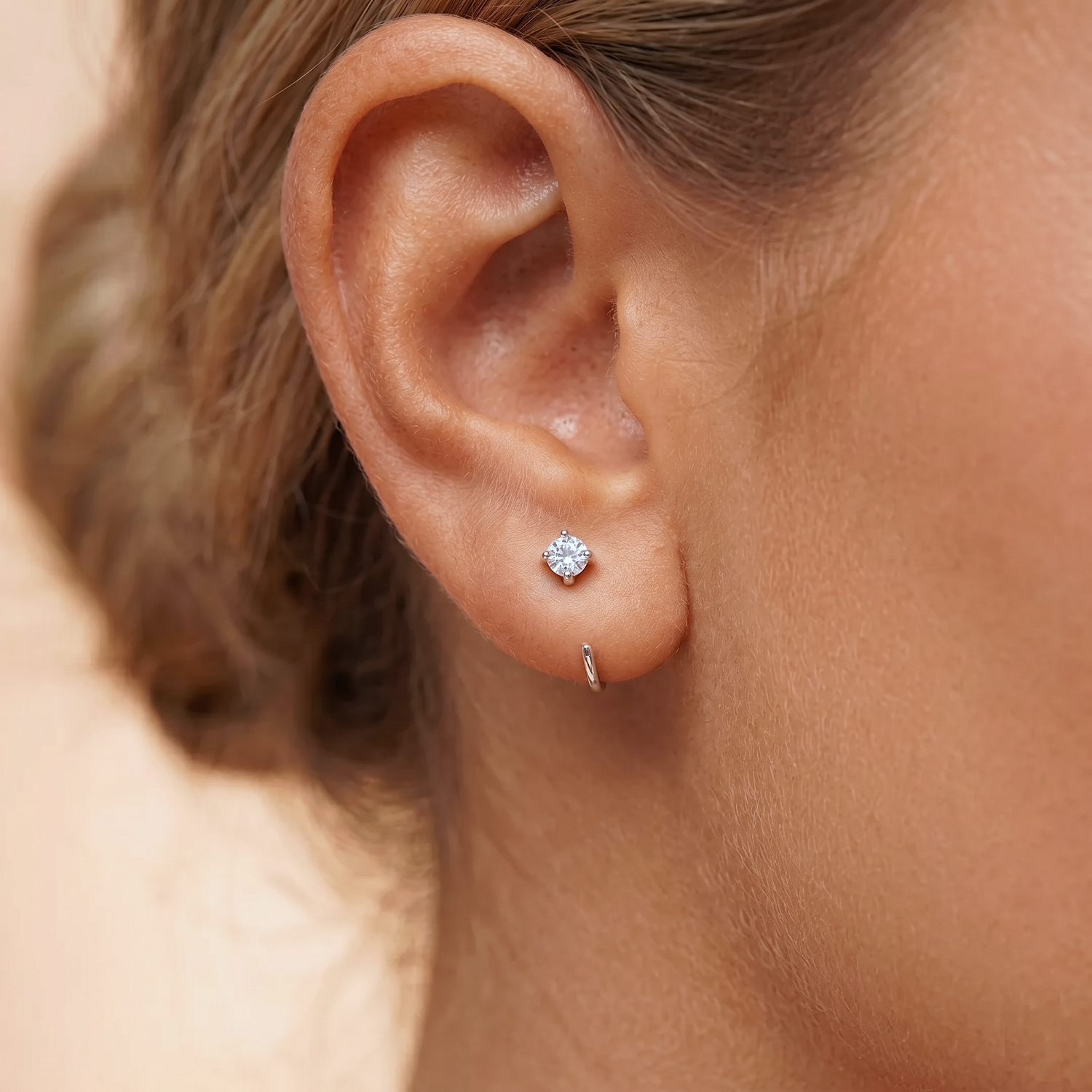 Sparkly Open Huggies Earrings