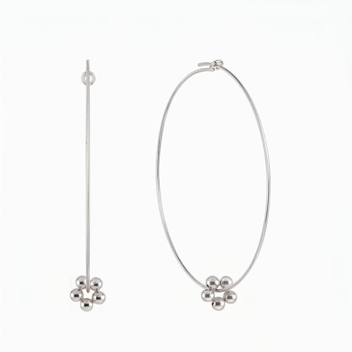 Garden Petal Beaded Hoop Earrings