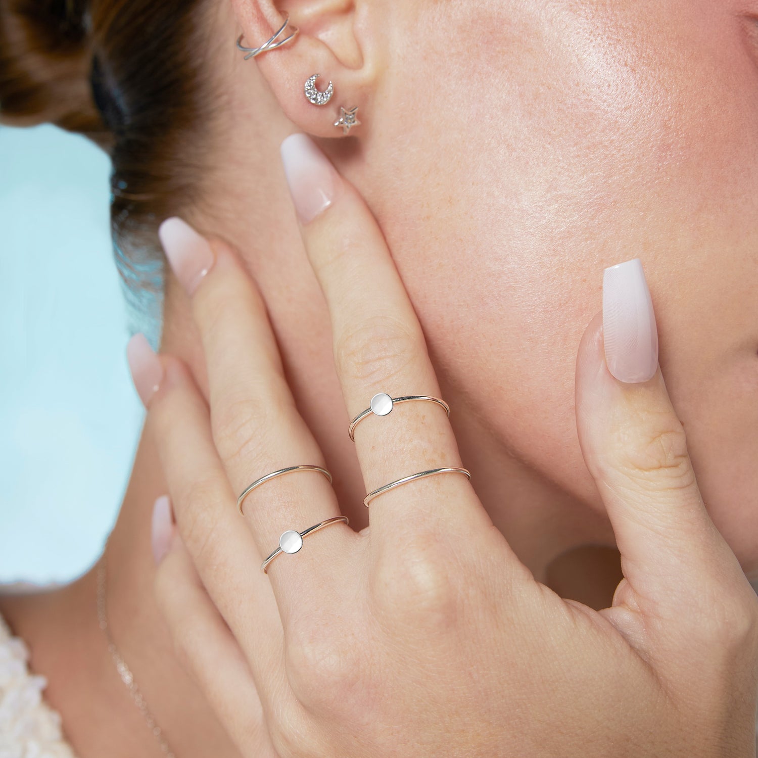 Mini Disc Stacking Ring Silver