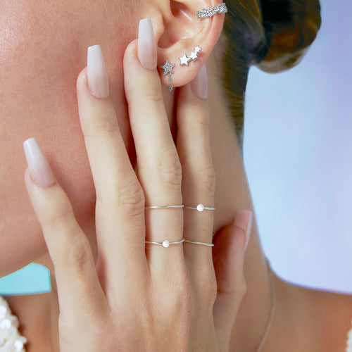 Mini Disc Stacking Ring Silver