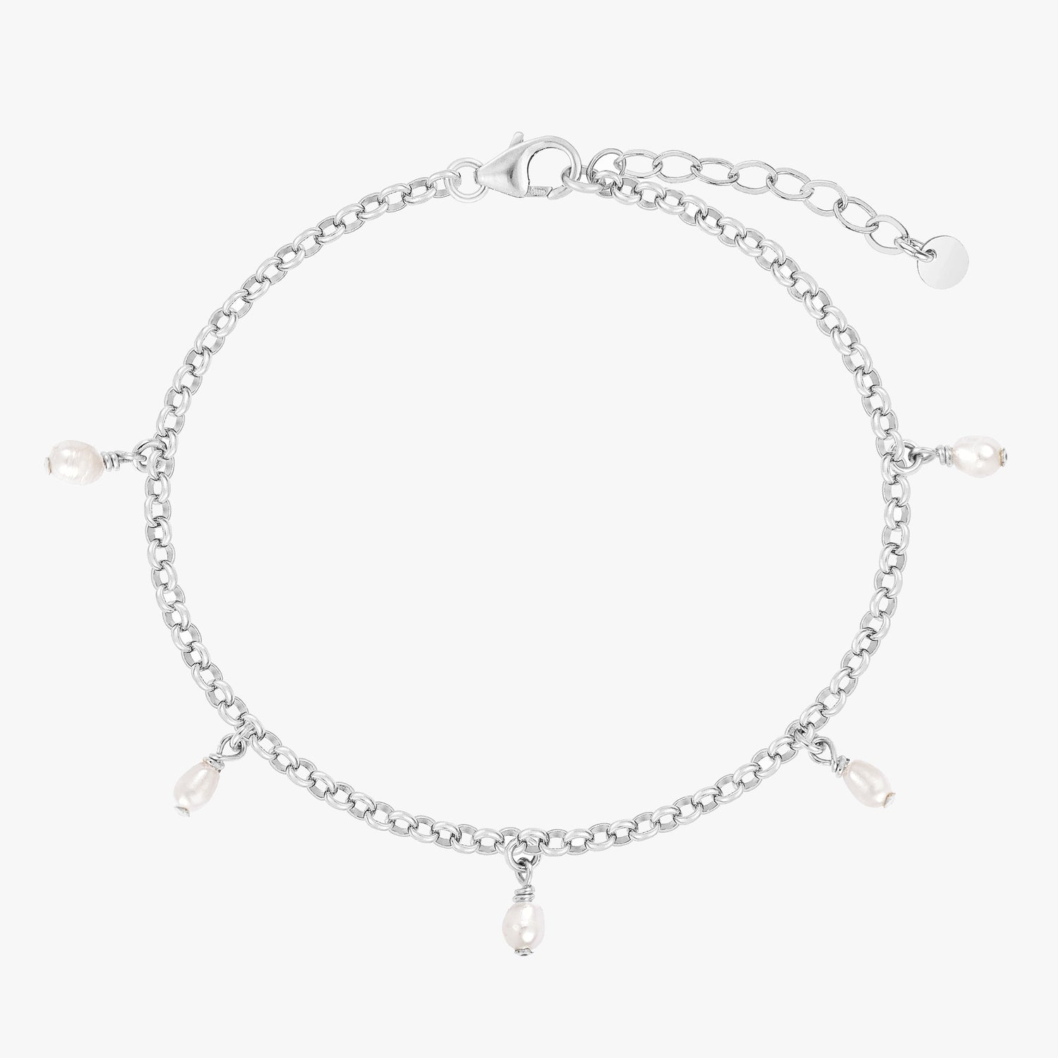 Tiny Pearly Rolo Chain Bracelet