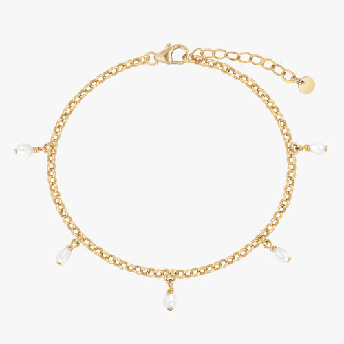 Tiny Pearly Rolo Chain Bracelet