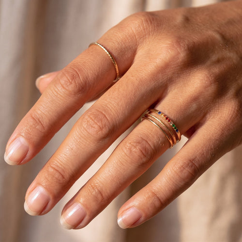 Sparkle Skinny Ring Gold