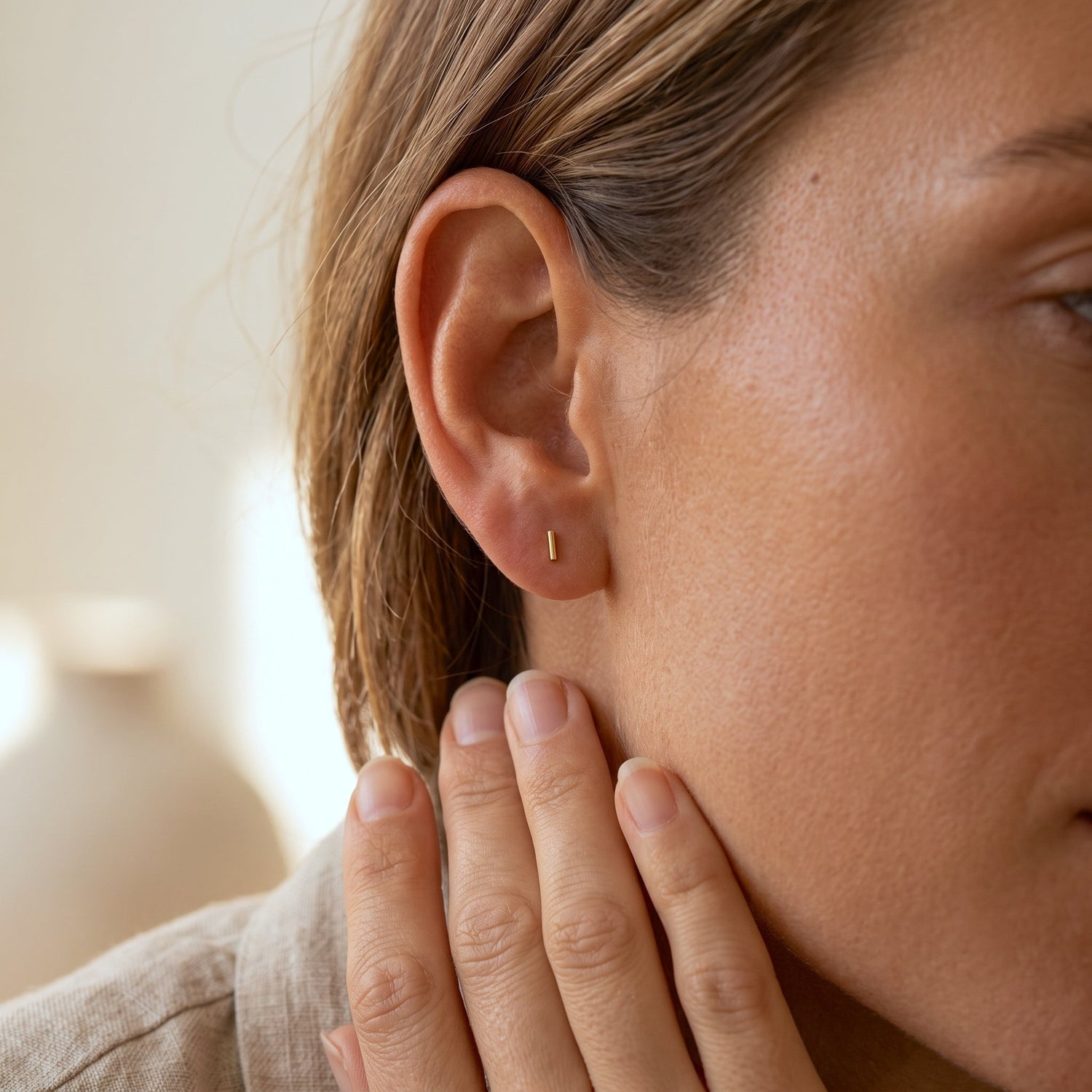 Mini Skinny Bar Stud Earrings
