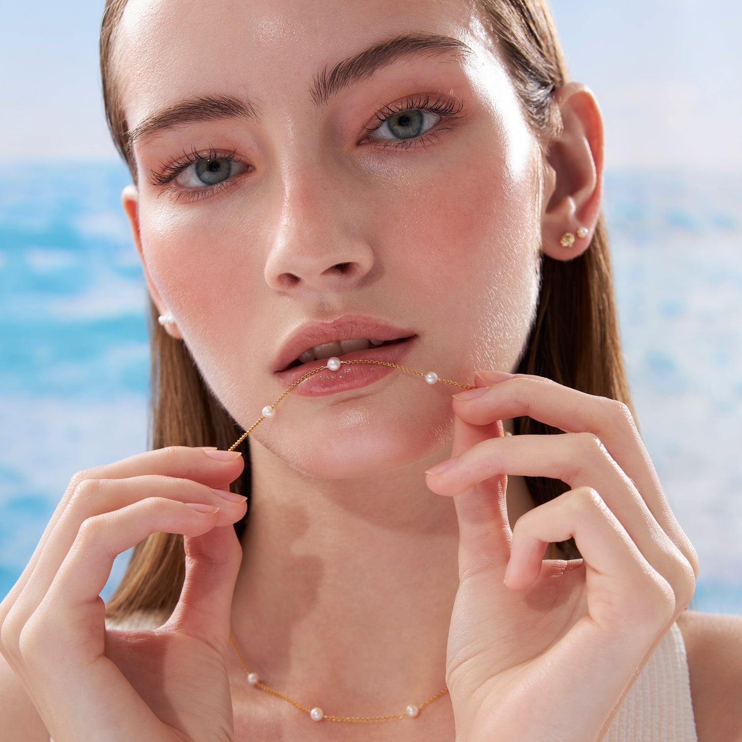 14K Gold Filled Cable Chain Freshwater Pearl Necklace