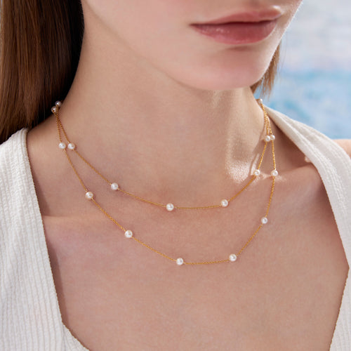 14K Gold Filled Cable Chain Freshwater Pearl Necklace