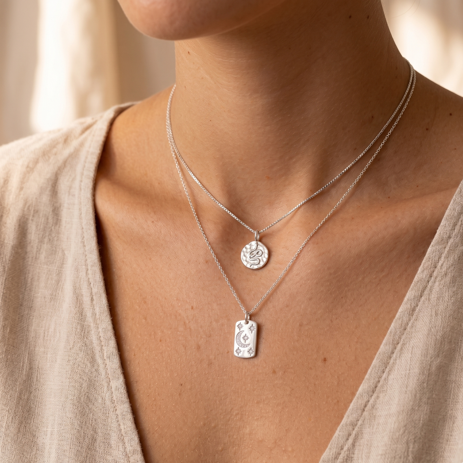 Shooting Moon Stars Necklace