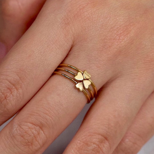 Double Gold Heart Ring