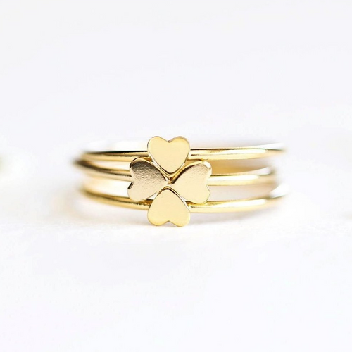 Double Gold Heart Ring