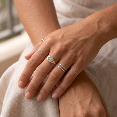 Star Signet Ring Silver