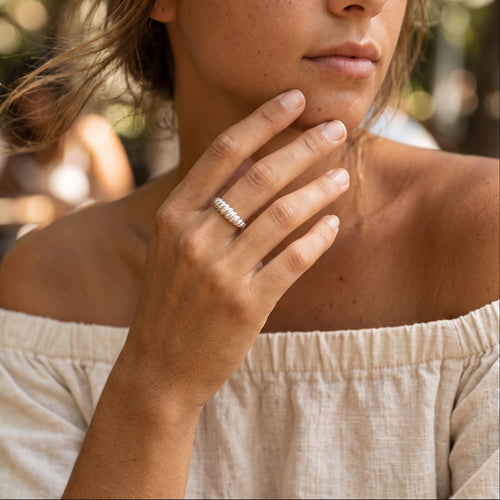 Croissant Dome Ring Silver