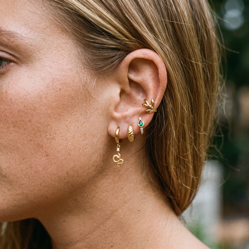 Textured Snake Hoop Earrings