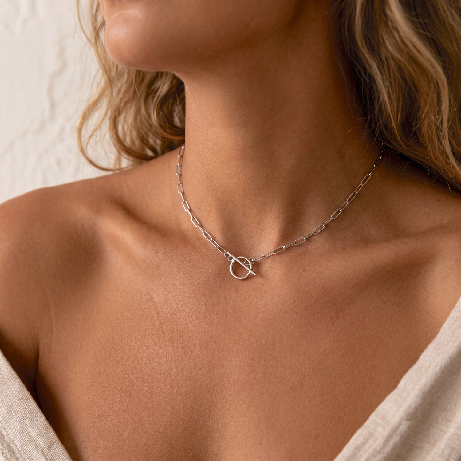 Paper Clip Chain Toggle Choker