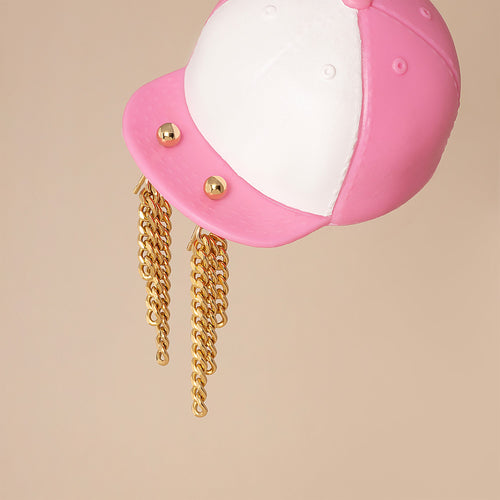 Cascade Curb Chain Stud Earrings