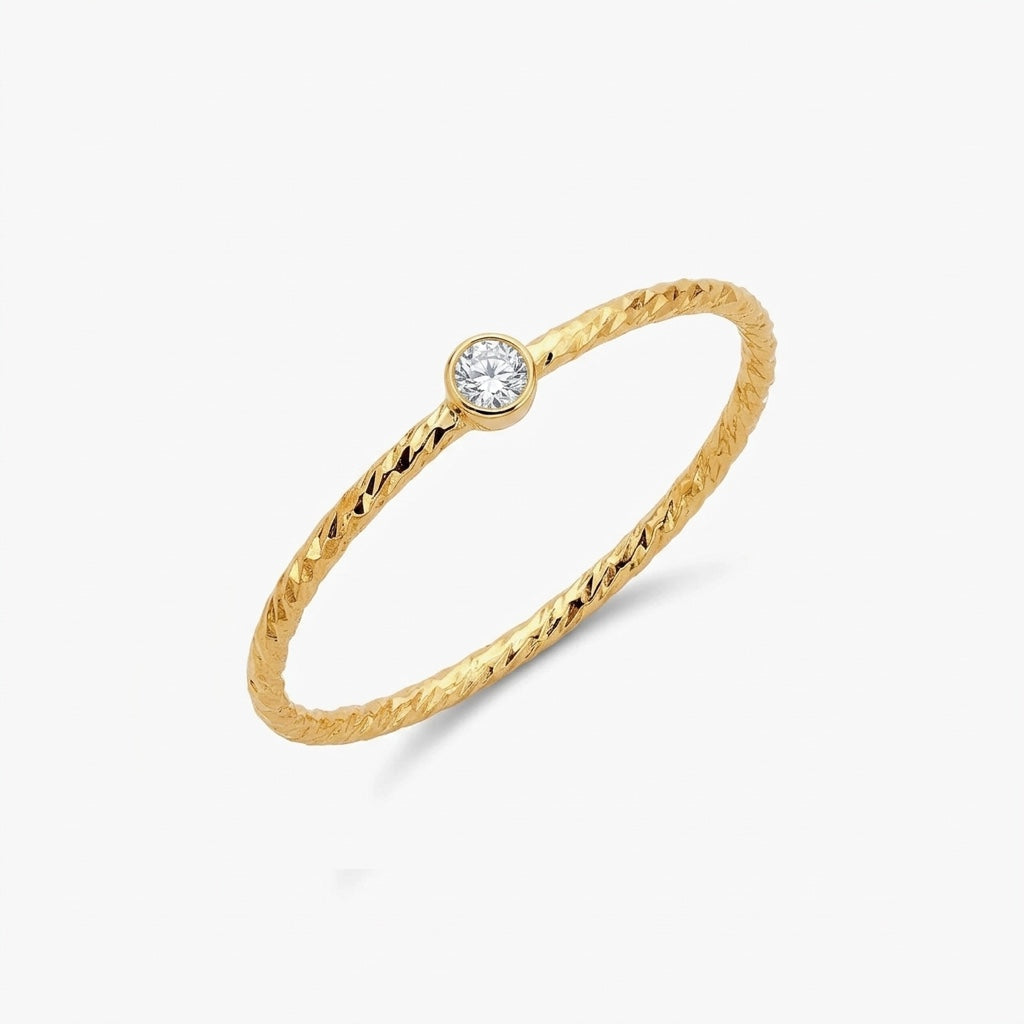 Mini Sparkle Bezel Ring