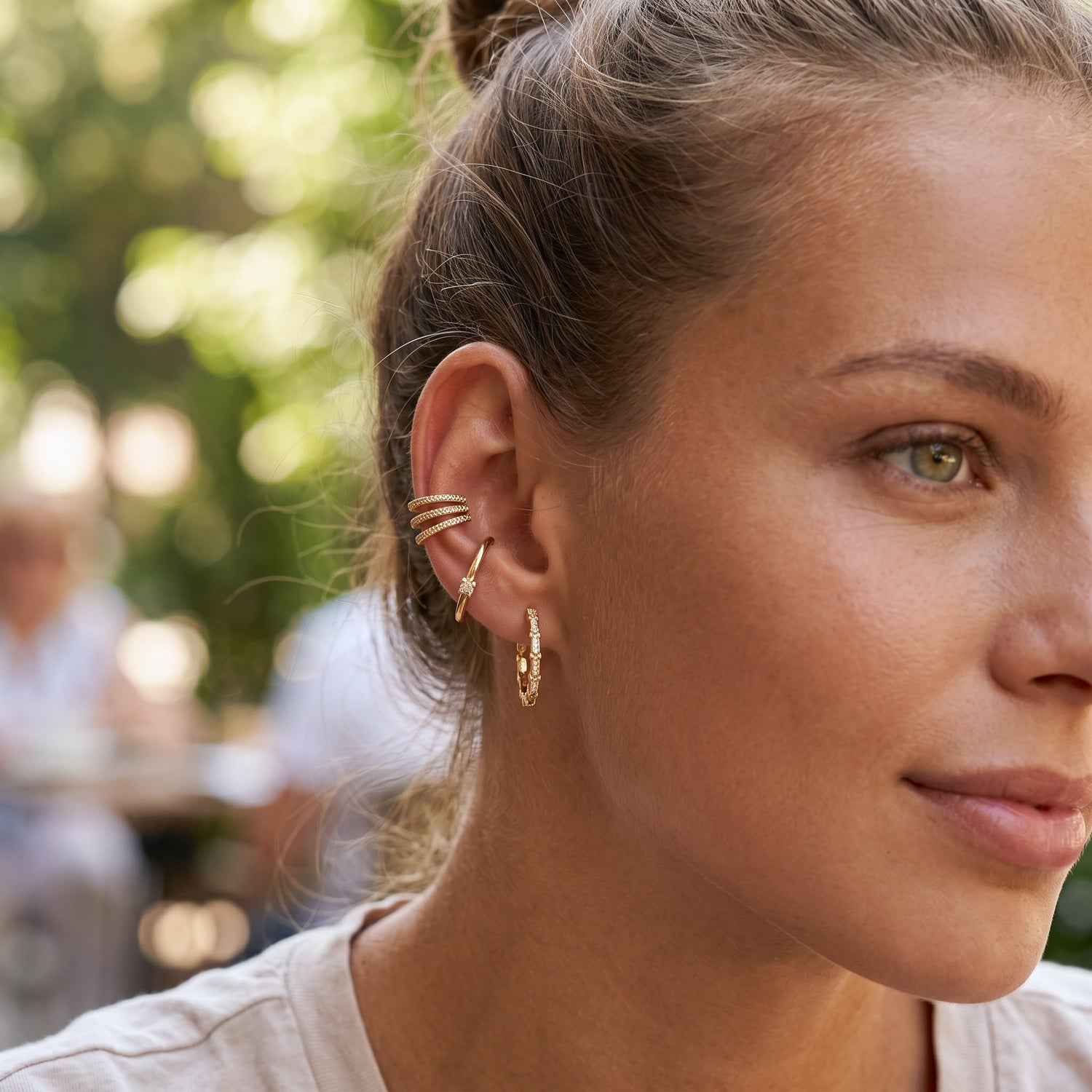 Minimal CZ Suspender Earrings