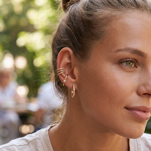 Minimal CZ Suspender Earrings
