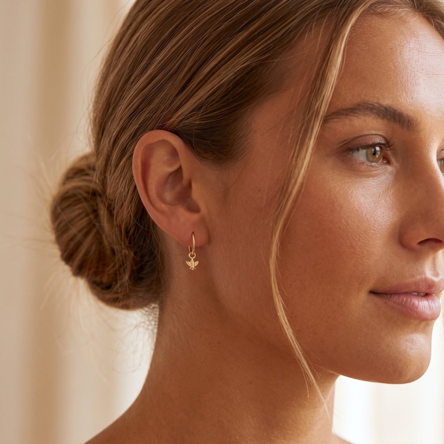 Little Bumble Bee Hoop Earrings